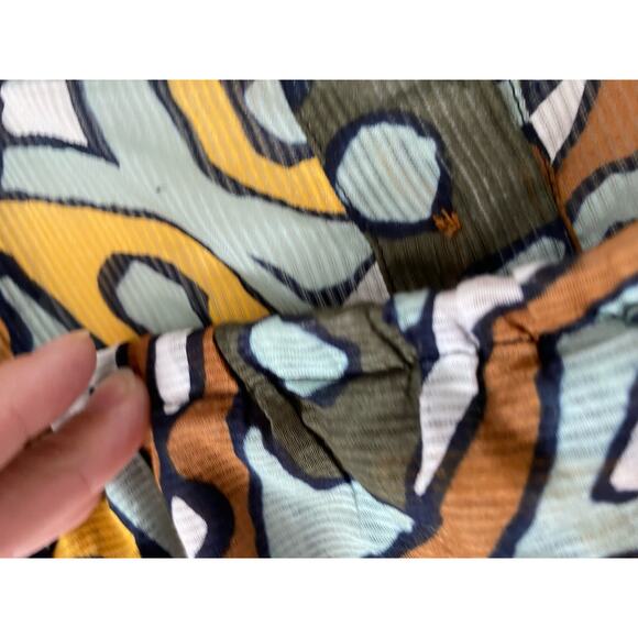 Diane‎ Von Furstenberger Halter Top SZ 8 100% Cotton Abstract Art Deco - Picture 7 of 9